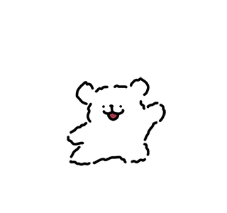 开心挥手的成年小白线条小狗动画